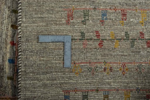 Close-up detail of New Persian Gabbeh rug from Iran / Persia showing Wool weave