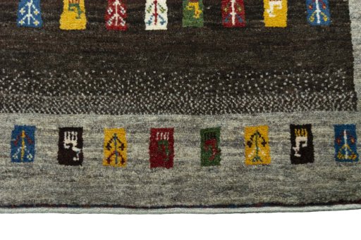 Central medallion detail of New Persian Gabbeh rug from Iran / Persia