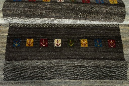 Full view of New Persian Gabbeh rug from Iran / Persia, 156 × 102 cm in Brown tones