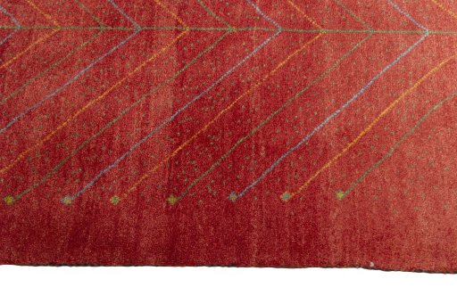Close-up detail of New Persian Gabbeh rug from Iran / Persia showing Wool weave
