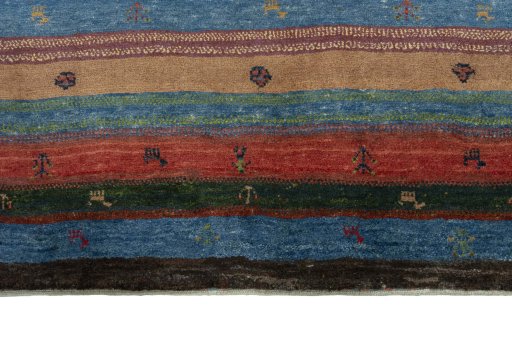 Central medallion detail of New Persian Gabbeh rug from Iran / Persia