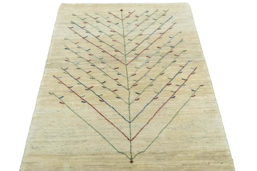 Surface texture of New Persian Gabbeh rug with natural Wool and intricate pattern