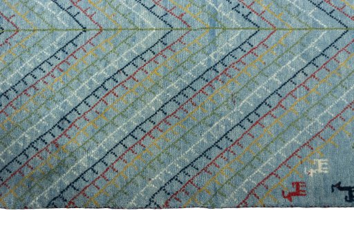 Close-up detail of New Persian Gabbeh rug from Iran / Persia showing Wool weave