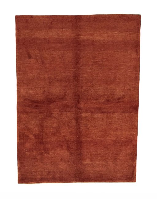 Full view of New Persian Gabbeh rug from Iran / Persia, 243 × 178 cm in Red tones