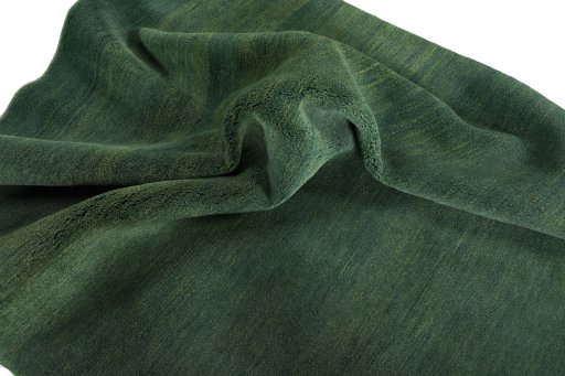 Corner detail of New Persian Gabbeh rug showing border pattern and Wool pile