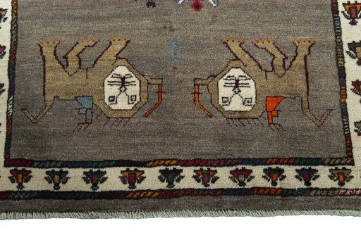 Central medallion detail of New Persian Gabbeh rug from Iran / Persia
