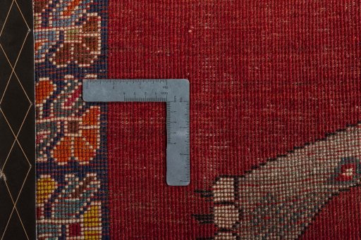Close-up detail of 2000s Persian Gabbeh rug from Iran / Persia showing Wool weave