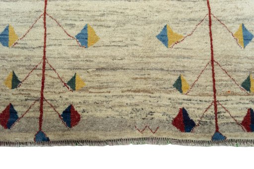 Central medallion detail of 2000s Persian Gabbeh rug from Iran / Persia
