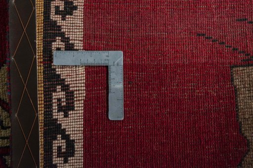 Close-up detail of 2000s Persian Gabbeh rug from Iran / Persia showing Wool weave