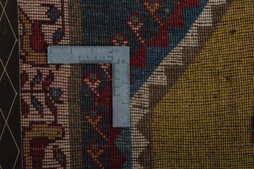Close-up detail of 2000s Persian Gabbeh rug from Iran / Persia showing Wool weave