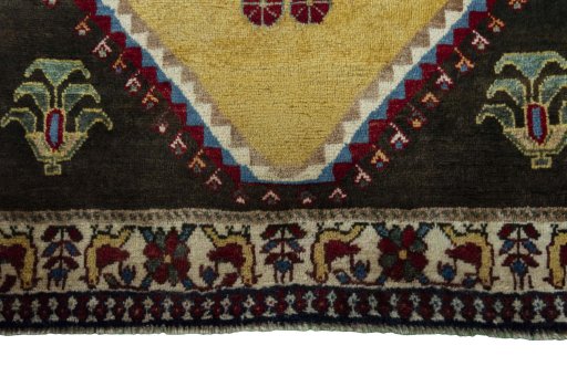Central medallion detail of 2000s Persian Gabbeh rug from Iran / Persia