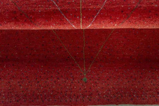 Full view of New Persian Gabbeh rug from Iran / Persia, 150 × 109 cm in Red tones