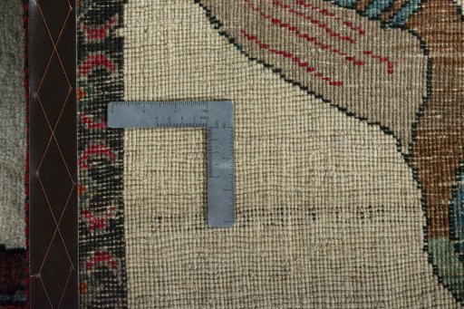 Close-up detail of 2000s Persian Gabbeh rug from Iran / Persia showing Wool weave
