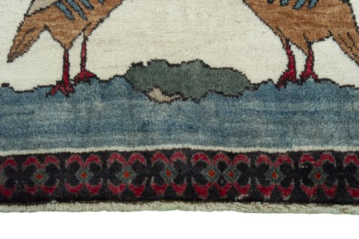 Central medallion detail of 2000s Persian Gabbeh rug from Iran / Persia