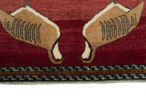 Central medallion detail of 2000s Persian Gabbeh rug from Iran / Persia