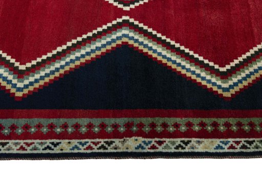 Close-up detail of 2000s Persian Gabbeh rug from Iran / Persia showing Wool weave