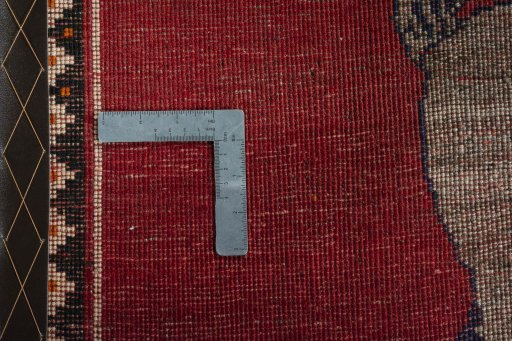 Close-up detail of 2000s Persian Gabbeh rug from Iran / Persia showing Wool weave