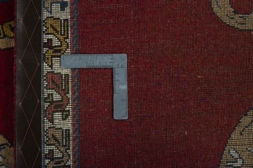 Close-up detail of 2000s Persian Gabbeh rug from Iran / Persia showing Wool weave