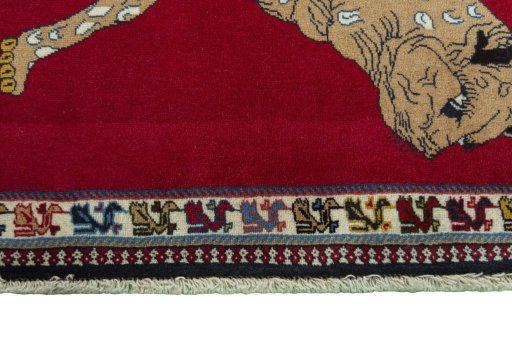 Central medallion detail of 2000s Persian Gabbeh rug from Iran / Persia