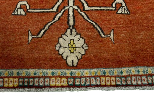 Central medallion detail of 1970s Persian Gabbeh rug from Iran / Persia