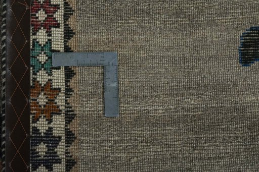 Close-up detail of 2000s Persian Gabbeh rug from Iran / Persia showing Wool weave