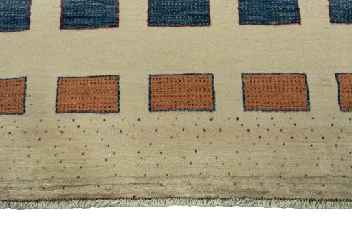 Central medallion detail of 2000s Persian Gabbeh rug from Iran / Persia