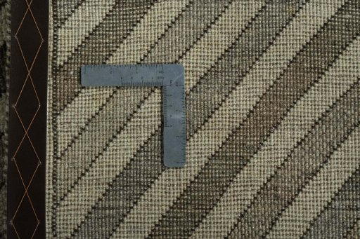 Close-up detail of 2000s Persian Gabbeh rug from Iran / Persia showing Wool weave