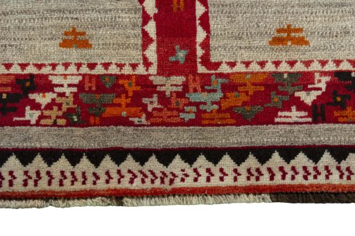 Central medallion detail of 2000s Persian Gabbeh rug from Iran / Persia