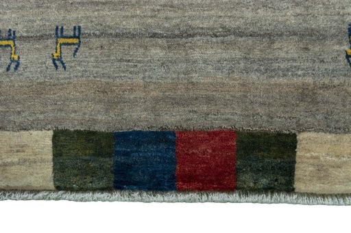 Central medallion detail of New Persian Gabbeh rug from Iran / Persia