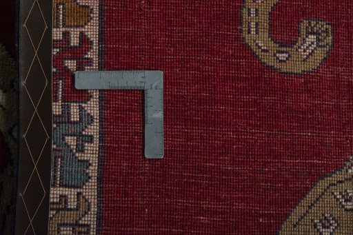 Close-up detail of 2000s Persian Gabbeh rug from Iran / Persia showing Wool weave