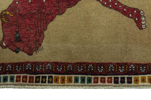 Central medallion detail of 2000s Persian Gabbeh rug from Iran / Persia