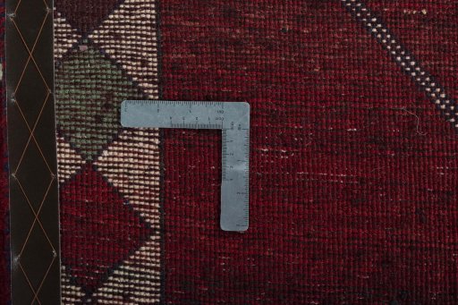 Close-up detail of 2000s Persian Gabbeh rug from Iran / Persia showing Wool weave