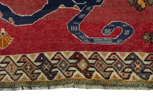 Central medallion detail of 2000s Persian Gabbeh rug from Iran / Persia