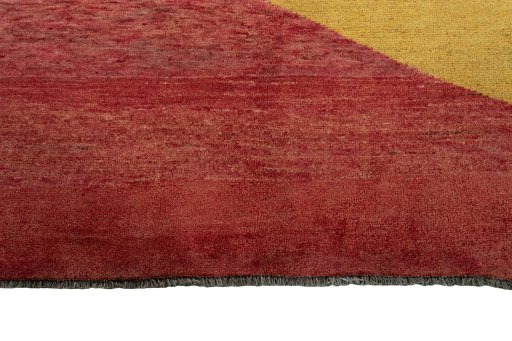Central medallion detail of 2000s Persian Gabbeh rug from Iran / Persia