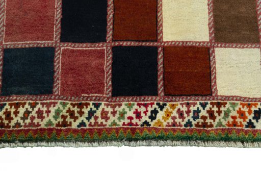Central medallion detail of 2000s Persian Gabbeh rug from Iran / Persia