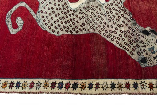 Central medallion detail of 2000s Persian Gabbeh rug from Iran / Persia