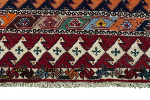 Central medallion detail of 2000s Persian Gabbeh rug from Iran / Persia