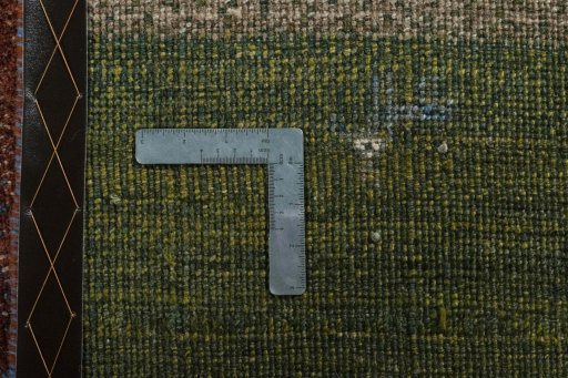 Close-up detail of 2000s Persian Gabbeh rug from Iran / Persia showing Wool weave
