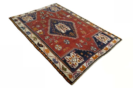 Close-up detail of 2000s Persian Gabbeh rug from Iran / Persia showing Wool weave