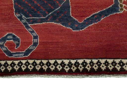 Central medallion detail of 2000s Persian Gabbeh rug from Iran / Persia