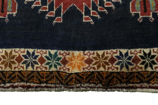 Central medallion detail of 2000s Persian Gabbeh rug from Iran / Persia