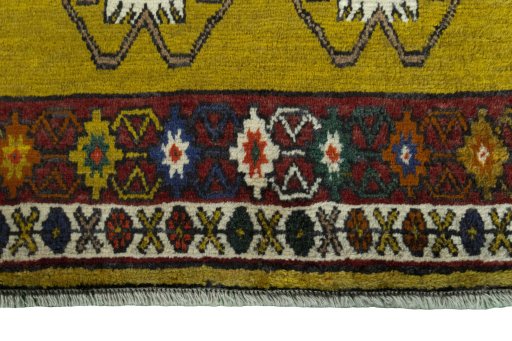 Central medallion detail of 2000s Persian Gabbeh rug from Iran / Persia