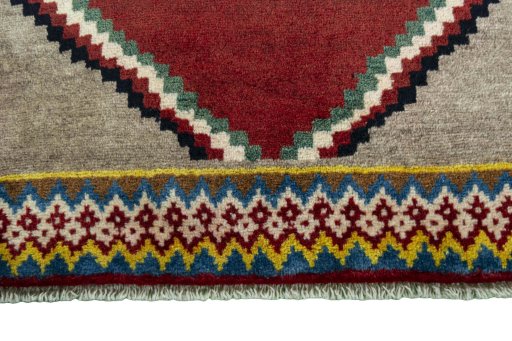 Central medallion detail of 2000s Persian Gabbeh rug from Iran / Persia