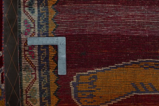 Close-up detail of 2000s Persian Gabbeh rug from Iran / Persia showing Wool weave