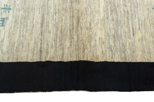Close-up detail of New Persian Gabbeh rug from Iran / Persia showing Wool weave