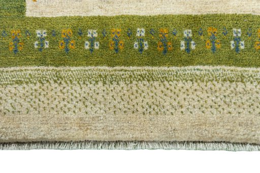 Central medallion detail of New Persian Gabbeh rug from Iran / Persia