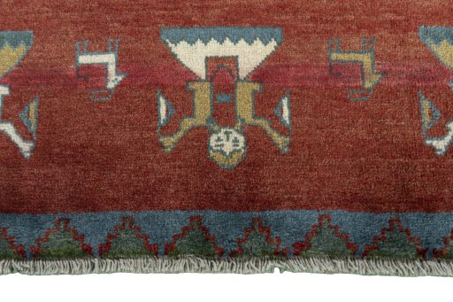 Central medallion detail of 2000s Persian Gabbeh rug from Iran / Persia