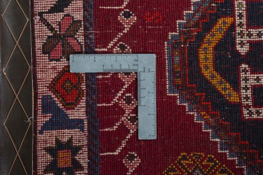 Close-up detail of 2000s Persian Gabbeh rug from Iran / Persia showing Wool weave