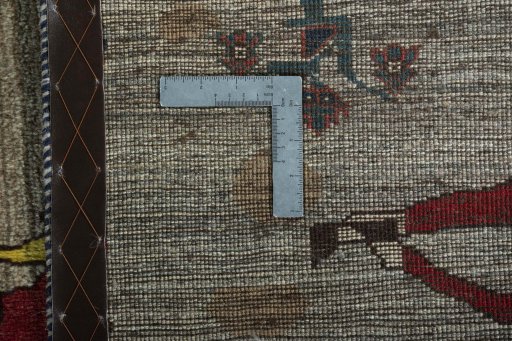 Close-up detail of 2000s Persian Gabbeh rug from Iran / Persia showing Wool weave