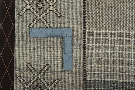 Close-up detail of 2000s Persian Gabbeh rug from Iran / Persia showing Wool weave